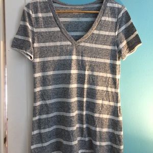 OLD NAVY GRAY AND WHITE STRIPE SHIRT